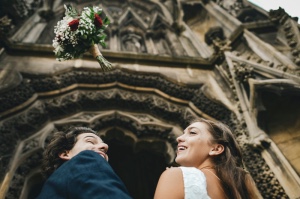 wedding portrait of bride and groom