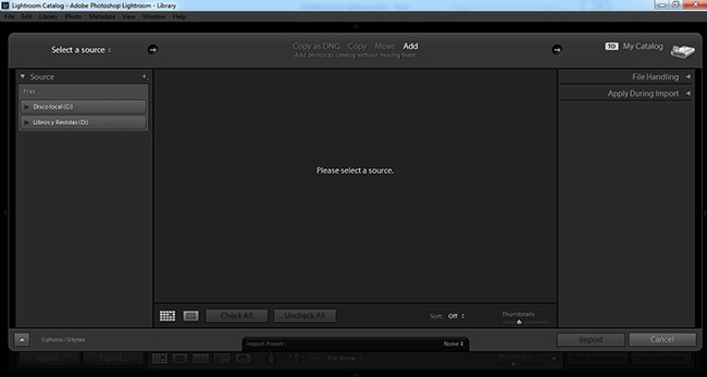 Import Pictures Screen