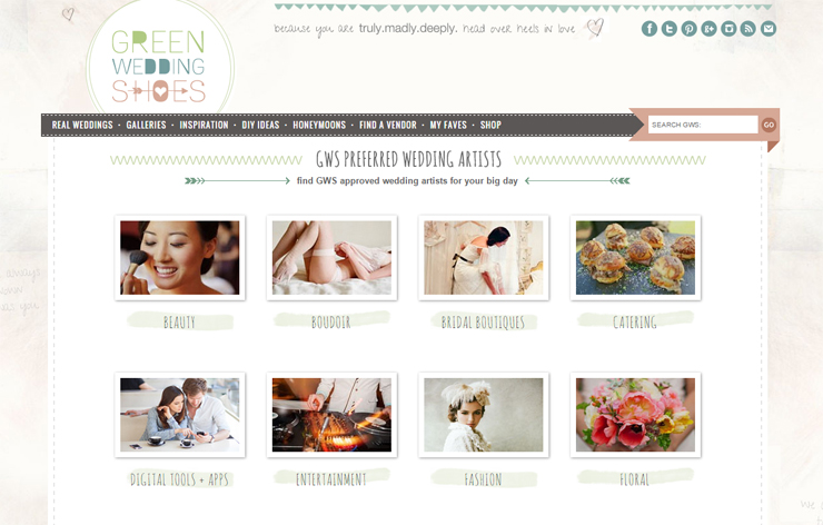 4 Green Wedding Shows Homepage Screenshot