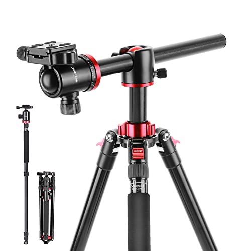 NEEWER Camera Tripod Monopod with Rotatable Center Column for Panoramic Shooting, Aluminum Alloy 75'/191cm, 360° Ball Head, 1/4' Arca Type QR Plate for DSLR Camera Video Camcorder up to 26.5lb/12kg