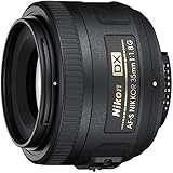 Nikon AF-S DX NIKKOR 35mm f/1.8G Lens with Auto Focus for Nikon DSLR Cameras, 2183, Black