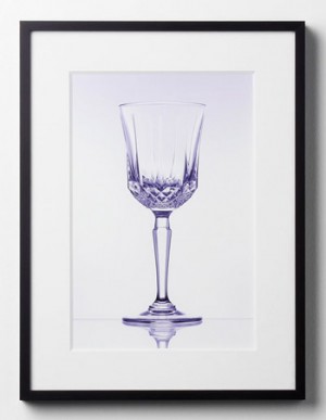 Framed photo with Art Glass