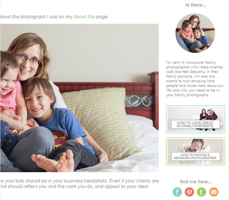 Best photography blog sidebar