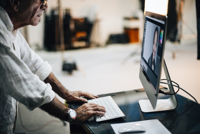 editing at a photo studio