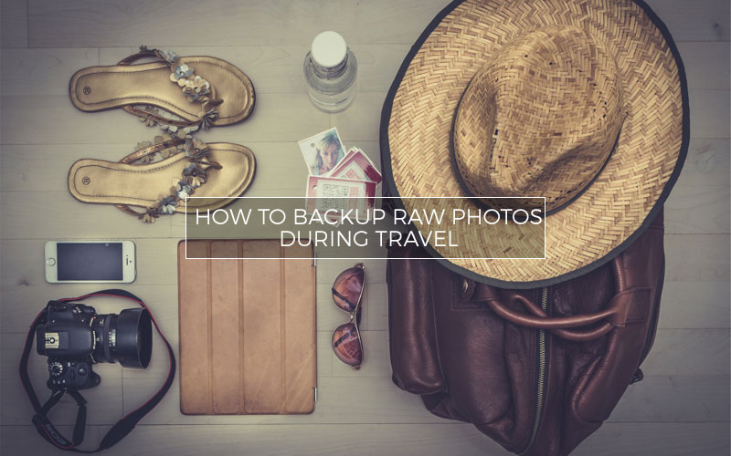 Travel bag with photos and camera