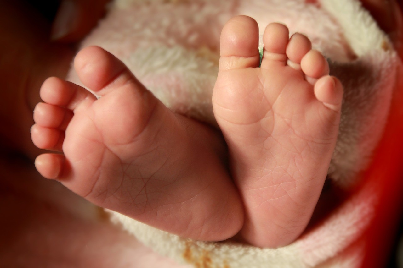 Newborn baby toes and feet