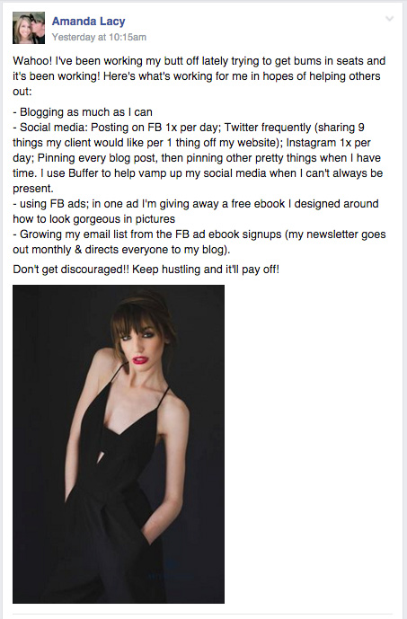 Facebook group post screenshot