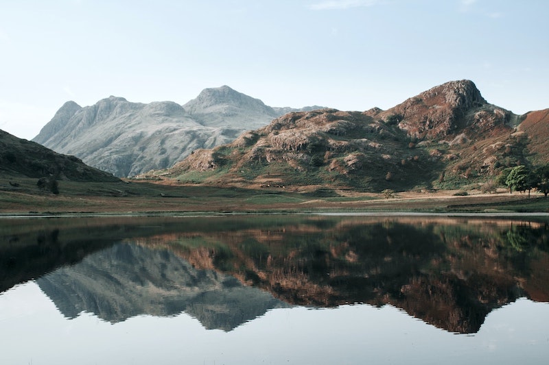 landscape photo of mountains and a lake