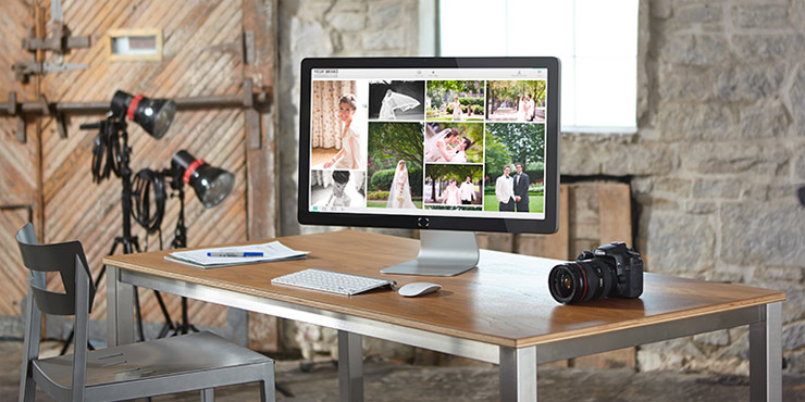 Computer screen showing online proofing