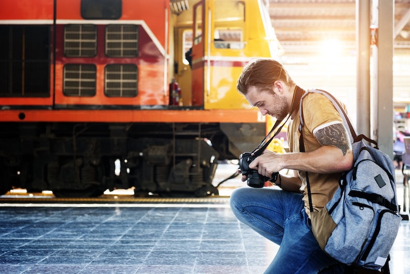 photographing train using camera burst mode