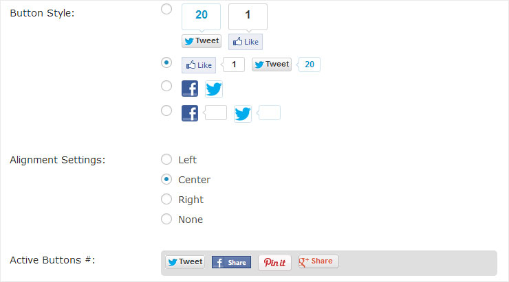 rtsocial plugin with facebook twitter pinterest