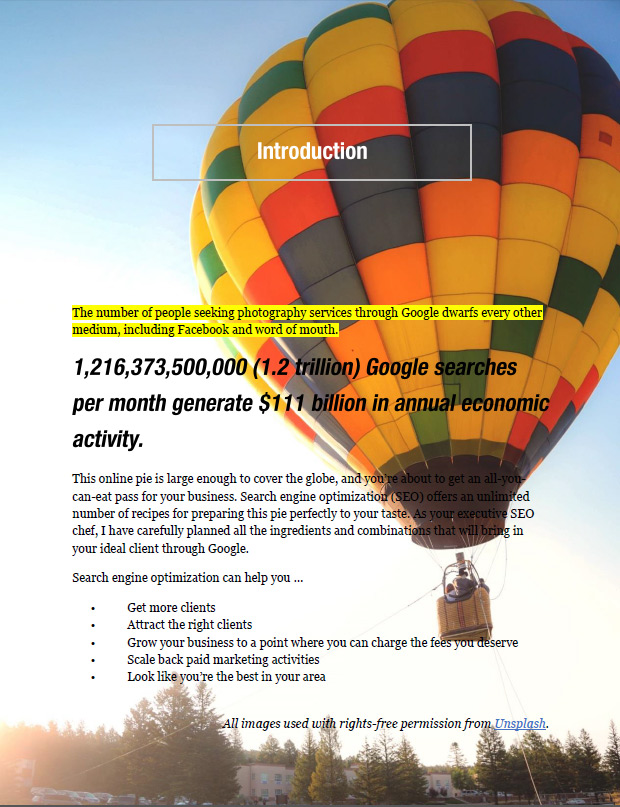 example from SEO Cookbook introduction