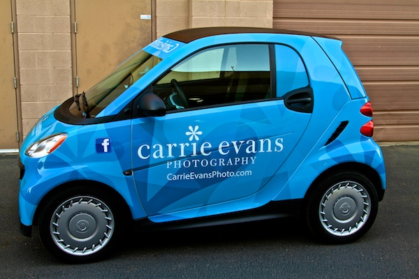 Car wrap for Carrie Evans Photography