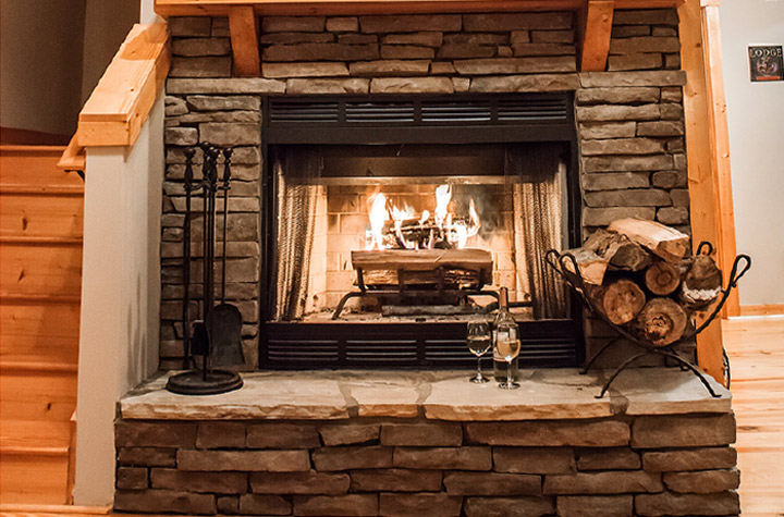 Simple staging of a fireplace