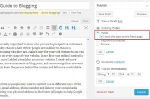How to make a post stick to the front in wordpress