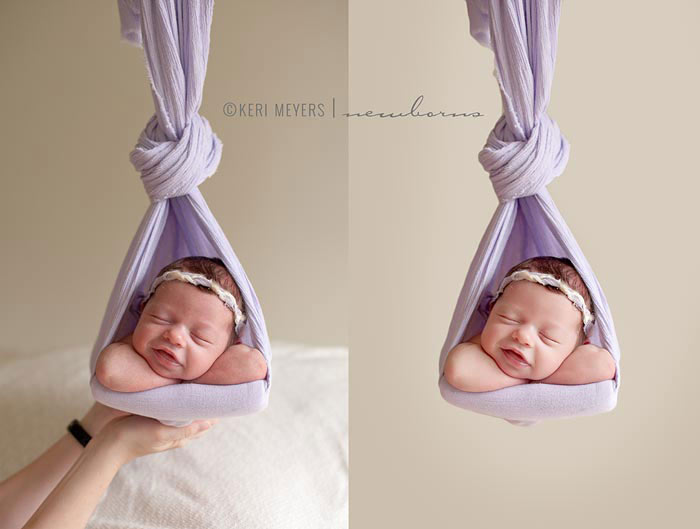 Stock's nest pose for newborn portraiture