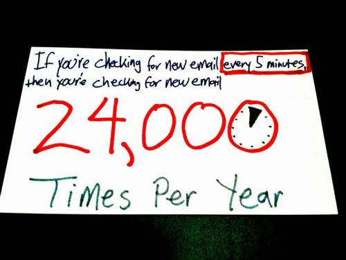 If you're checking email every 5 minutes...