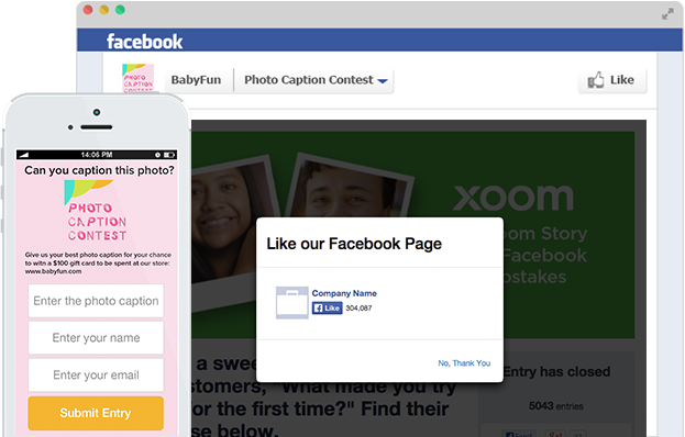 Wishpond's photo caption app for Facebook